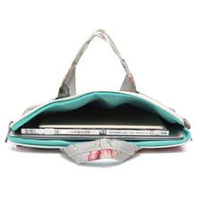 Canvaslove Grey Background Rose Flower Laptop Shoulder Bag Fits 15.6-16 Inch Notebooks - Grey - View 2