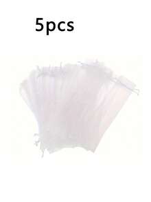 1-100pcs Drawstring Organza Gift Bags, Used For Folding Hand Fan Storage, Gauze Bags, Rectangular Gift Bags, Multi-Purpose Transparent Organza Bags, Handmade Packaging Bags, Party Wedding Favors; First Birthday Gifts, Wedding Favor Gift Bags, Party Gifts, Fan Storage - White - View 16