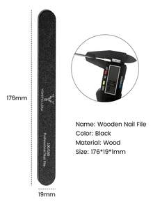 YOKEFELLOW 10支装 100/180目黑色可重复使用指甲锉，适用于修剪人造指甲和天然指甲，男女通用美甲美足沙龙家用工具 - 黑色 - 查看 9