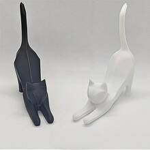 1/2件裝黑白3D列印貓咪造型戒指架，適用於婚戒、生日禮物與辦公室裝飾，女性珠寶展示與收納的理想選擇，特殊場合完美禮物 | 極簡風戒指架 | 裝飾配件可愛桌面戒指架，貓奴收藏品，耐用塑膠，無需電源，送給貓奴的禮物，珠寶塔，情人節，母親節 - 彩色 - 查看 10