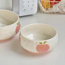 Stylish Ceramic Glazed Cute Fruit Bowl, Household Rice Bowl, Children's Bowl, Yogurt & Salad Bowl - Multicolor - View 2