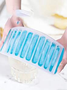 1pc 10-Cavity Silicone Tray, Rectangular Slim Ice Stick Mold, Reusable, Flexible, Easy Release, Suitable For Sports Bottles, Juice Bottles, Cocktail Parties, Quickly Cools Beverages And Meets Daily Ice Making Needs, Convenient Fridge Storage, Essential For Summer Iced Drinks - Multicolor - View 7