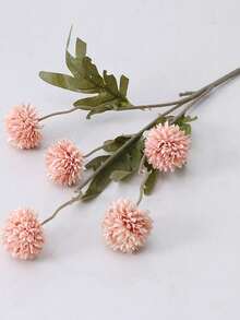 1 枝 5 支秋季蒲公英仿真花，丝绸花卉装饰，适用于客厅、餐桌 - 粉色 - 查看 7