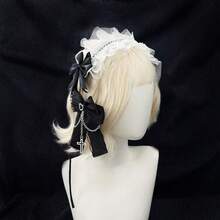 蕾丝蝴蝶结发箍，蕾丝发带，量产仙气发饰，甜美洛丽塔发夹 - 彩色 - 查看 9