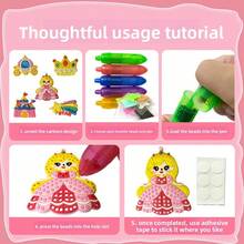 Boys & Girls Holiday Children's DIY Educational Toys, Preschool Creative Toys, 3D Diamond Painting Craft Set, Princess Theme DIY Craft Set, Visual, Intellectual Development, Hands-On, Grasping, Sensory, Hand-Eye Coordination Interactive Toys - Multicolor - View 10