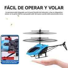 Helicópteros, Helicóptero De Juguete Teledirigido Con Mando A Distancia, Luces LED - Azul - Ver 5