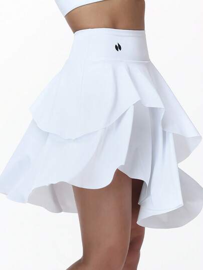 HOTSUIT Women's Tennis Skirt, Asymmetric Hem, Built-In Shorts - Tight-Fitting Design For Quick Movement, With Pockets - Suitable For Tennis, Badminton And Fitness