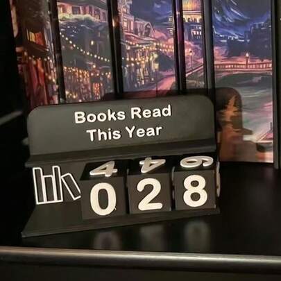 1pc Modern Pink And Beige Reading Counter - With "Books Read This Year" Text - Tracks Annual Reading Progress - Perfect For Library, Office, Home Decor - Ideal Gift For Bookworms, Teachers, Writers - Durable Plastic Construction, Reading Tracker, Modern Design, Bold Visible Numbers, Perfect Gift For Birthday, Valentine's Day, Christmas, Thanksgiving And Holiday Collection, Christmas, Thanksgiving Choice, One Size Random Color