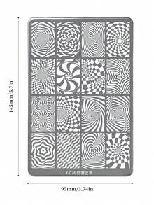 XEIJAYI 1pc Premium Steel Nail Stamping Templates - Delicate Lines & Reusable Design For Nail Art Lovers - Silver - View 7