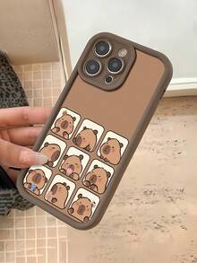 Pegatinas de oso pardo con diferentes estados de ánimo.funda de teléfono Fundas compatibles con ,Apple,VIVO,OPPO,,, y Honor.Fabricadas en silicona TPU,ofrecen protección contra golpes y caídas. - Marrón - Ver 6