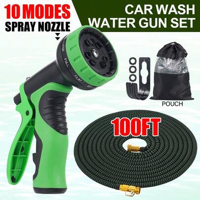 สายยางรดน้ำในสวน ขยายได้ ข้อต่อโลหะคู่ แรงดันสูง ท่อรดน้ำมหัศจรรย์ PVC สำหรับสวน การชลประทานในฟาร์ม ล้างรถ