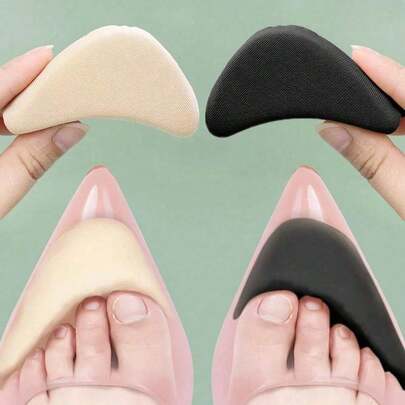 2 Pairs Women's Forefoot Sponge Pads, Can Relieve Pain, Reduce Shoe Size, Enhance Comfort And Protection, Suitable For High Heels, Shoes And Boots