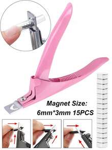 Pink Adjustable Nail Clipper, Nail Trimmer, Stainless Steel U-Shaped Nail Clippers, Suitable For Artificial Nails, Sharp Blade Nail Cutter Tool - Pink - View 2