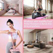 Pedal Resistance Band  Fitness Ankle Puller Yoga Multifunction Tension Bands Rope Workout Trainer Exerciser - Pink - View 9