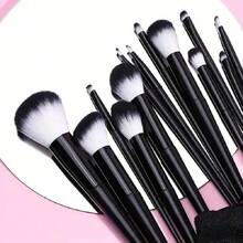 13pcs Makeup Brushes, 2sets Makeup Sponges, 2pcs Makeup Powder Puffs, Beauty Tools, Eyeshadow, Professional Blush Brush, Makeup Brush Set, Makeup Brush Kit, Makeup Brush Collection, Makeup Set, Makeup Brush Set, Complete Makeup Kit, Brush Set, Makeup Brush Set, Makeup Gift Set, Set - Black - View 5