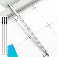 1-6支装金属旋转圆珠笔，银色、金色、玫瑰金亮面，适合作为毕业礼物、酒店礼品、母亲节礼物、婚礼礼物和DIY礼物，多种颜色可选，实用性强，适用于办公室、学校和家庭使用。 - 細筆 - 查看 16