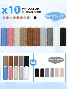 Heavy Duty Sewing Tool Kit, Includes Needles, Threads, Seam Ripper, Suitable For DIY On Car Seats, Carpets, Shoes, Backpacks - Multicolor - View 2