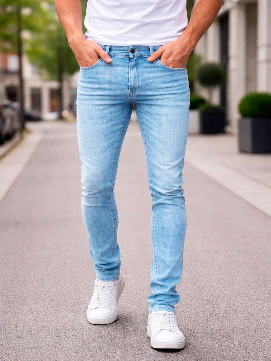 Shendy Vendy Men's Slim Fit Jeans, Slim Fit Style For Men - Blue - View 1