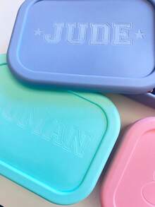Personalized Lunch Box For Kids, Custom Silicone Lunch Box With Name, Custom Engraved, Custom Lunch Box, Back To School, School Snack Box - Multicolor - View 8