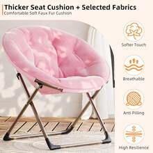 Folding Chairs - Pink + Golden Legs + Long Fur - View 5