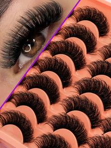 14 Pairs Fluffy, Voluminous, Natural Curly, Thick 8D False Eyelashes With Good Upper Lash Effect - View 1