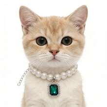 Adjustable Faux Pearl Cat/Dog Necklace, Elegant & Stylish Pet Collar, Durable & Non-Shedding, Suitable For Cats & Dogs - Multicolor - View 3