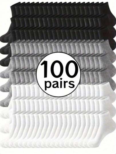 100/90/60/50/30/20/15/10/6/5/3/1 Pairs[Sports Enthusiast Essential]Classic Black, White, Gray Men's Crew Leg Warmers, Suitable For Casual, Home, Outdoor Sports, Comfortable Soft Mid-Calf Leg Warmers For Daily Life, Winter Sock Set - Soft Comfortable Winter Leg Warmers Christmas Gift For Dad, Unisex, Suitable For Cold Weather, Long Leg Warmers, Winter Leg Warmers, Suitable For All Year Round | Multiple Colors Available