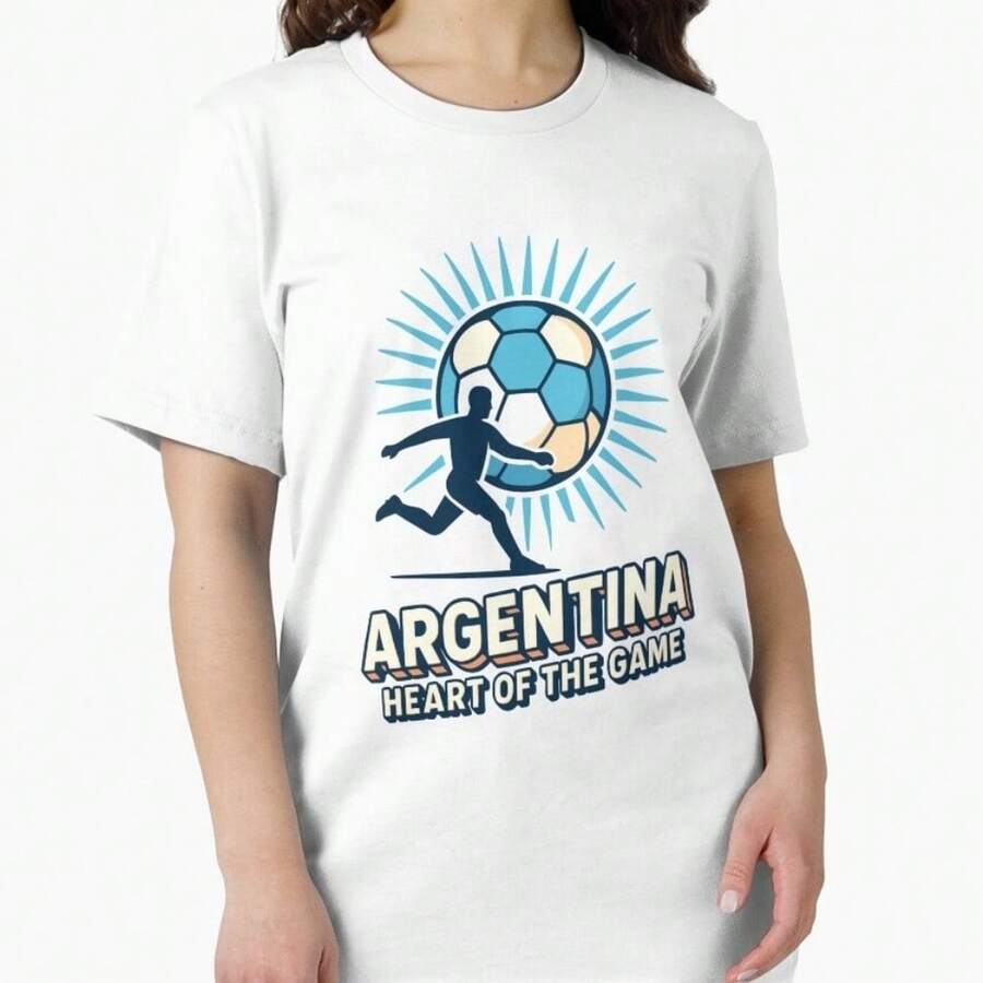 Argentina Heart Of The Game – Retro Soccer Fan Design Essential T-Shirt - White - View 1