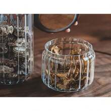 1pc Glass Food Storage Jar, Round Canister For Tea Leaves, Snacks, Coffee Beans, Multi-Purpose, Reusable, Freezer , Flip-Top Airtight Seal, No Electricity Required - High Borosilicate Glass Container - View 8