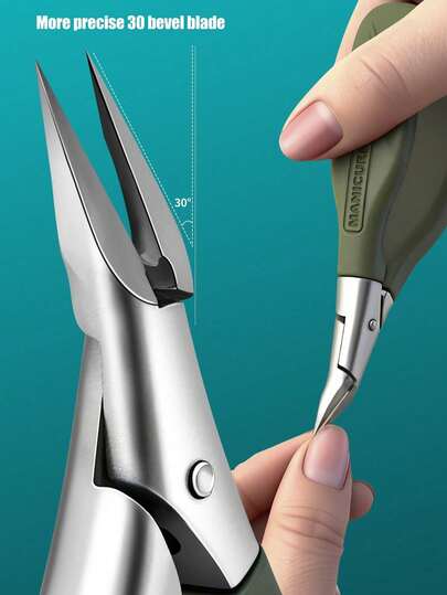 LRIS Cortaúñas de acero inoxidable para uñas encarnadas, diseño de apertura ancha para un agarre preciso en el área de la uña incrustada, adecuado para uñas gruesas y duras, fácil de usar para hombres, mujeres y ancianos, material duradero resistente a la oxidación, herramienta portátil de cuidado diario de las uñas para tratar fácilmente los problemas de uñas encarnadas