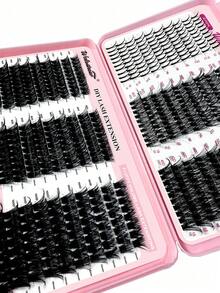 Waloshow 600pcs Fluffy 8D Lengthening False Eyelashes, 0.07mm D Curl, 30D-100D/10-18mm Mixed Length Mink Hair Individual Lashes, Natural & Soft, Suitable For Any Makeup. Eyelash Clusters, Individual Lashes, False Eyelashes - D - View 2