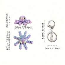 3/6pcs Random 3D Printed Cute Octopus Keychains, Movable Joint Octopus Model Ornaments - Outdoor Display - Gift Exchange - Valentine's Day, Christmas, Halloween, Easter Gifts - A - View 11