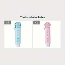Push-Pull Paw Cute Eraser Girls, Pencil Eraser Students, Rubber Cartoon Pen Eraser, School Supplies, Prizes, Office Eraser - 粉紅色 - 查看 11