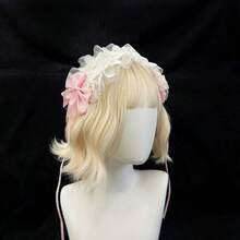 蕾丝蝴蝶结发箍，蕾丝发带，量产仙气发饰，甜美洛丽塔发夹 - 彩色 - 查看 8