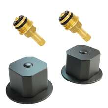 Kit manerales hexa para regadera con cartuchos de latón 12 dientes doble comando acero inoxidable negro mate instalación fácil diseño moderno - Negro - Ver 6