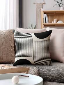 4件套波西米亚风抱枕套，简约时尚装饰靠垫套，亚麻质感枕套，流行的中东设计枕套，可机洗，拉链封口涤纶装饰枕套，适合家居装饰，柔软单面印花枕套，适用于客厅、卧室、沙发，不含枕芯 - 彩色 - 查看 8