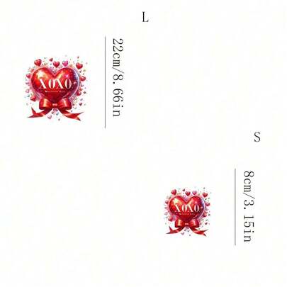 1pc/2pcs/3pcs Glitter XOXO Bow Heart Heat Transfer Patch, DIY Accessory Suitable For T-Shirts, Jeans, Sweaters, Handbags, Pillows, Cushions