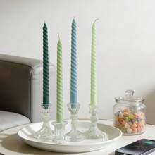 4pcs 25cm Nordic Style Threaded Candles, High-Quality Atmosphere Candles, Suitable For Romantic Dinners, Home Decor, Photography Props, Party/Restaurant Decoration, Perfect Gift Choice, Daily Use, Wedding Souvenirs, Picnics, And Home Dining Table Decor - 25CM Spiral - View 4