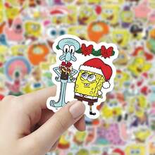 100 pezzi di adesivi a tema con Squidward Tentacles, Mr. Krabs, merchandising per fan di cartoni animati, scrapbooking, confezioni regalo, decorazioni per laptop, adesivi per borracce, decorazioni per feste - Multicolore - Visualizzare 7