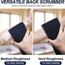 1/2 件装双面背部磨砂巾，带手柄去角质沐浴磨砂巾，适用于淋浴，身体去角质沐浴工具，深层清洁身体，男女皆宜的护肤品 - 彩色 - 查看 3