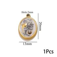 1/5pcs Lot Stainless Steel Charms Oval Dolphin Enamel Fish Charm Jewelry Making Materials For DIY Earring Pendant Supplies Crafts - Yellow Gold - View 15
