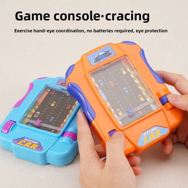 Consola de juego de aventuras de carreras de tamaño de palma, que simula conducir mini coches, juguete antiestrés