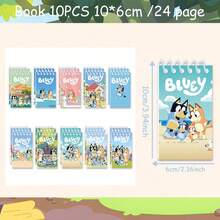 5pcs/10pcs Bluey Anime Portable Notepad Mini Notebook Set Figure Portable Notebook Cartoon Children Notebook,Very Suitable For Festivals, Fans, Schools, And Gift Giving(Random Style) - Multicolor - View 8