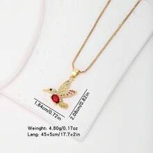 1 chiếc mặt dây chuyền hình chim ruồi bằng đồng mạ vàng 18k đính đá Zirconia nhiều màu sắc, trang sức cao cấp, thiết kế tối giản, món quà thanh lịch dành cho phụ nữ. - mặt dây chuyền vòng cổ - Xem 13