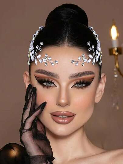 1pc Minimalist Handmade Crystal Headband, Bridal Hair Accessory, Fashion Hair Decoration Suitable For Party, Photography, Daily Wear