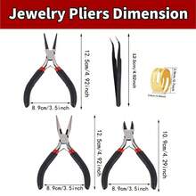 1/3/5 smycketänger - set med nål/kedja, rund tå och avbitartång för smycken, DIY-pyssel, reparation och trådlindning - Smycketänger set - Visa 2