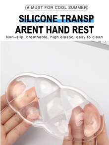 Đệm kê cổ tay bằng gel, hỗ trợ cổ tay và cánh tay khi dùng bàn phím, giúp giảm đau khi gõ bàn phím và chuột, phù hợp cho văn phòng/máy tính/máy tính xách tay/chơi game (Màu trắng trong suốt) - Xem 2