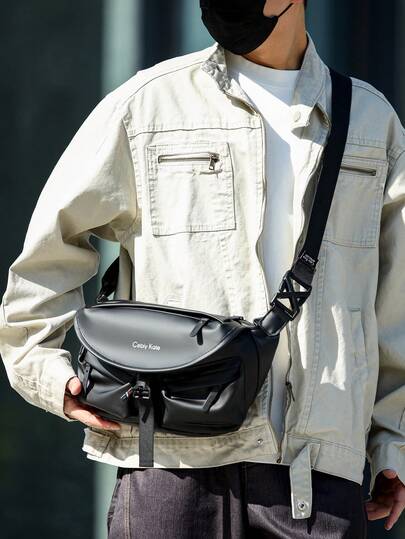 Túi đeo chéo nam kiểu dáng đường phố, túi đeo vai thường ngày, túi đeo chéo nhẹ và bền dành cho sinh viên.