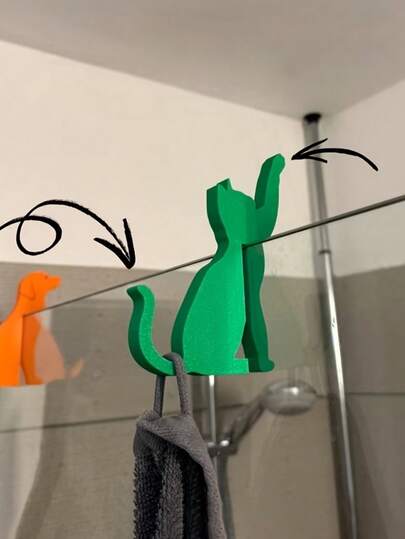 Toallero de ganchos, ganchos colgantes de baño de plástico, sin necesidad de perforar, montado en la pared, diseño lindo adecuado para almacenamiento de toallas y ropa de baño, aplicable a tabiques de vidrio, toallero novedoso, regalo sorpresa