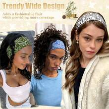 6pcs Women Headbands, Elastic Headbands Non-Slip For Yoga Exercise, Paisley Bohemian Pattern, Polyester - Multicolor - View 5